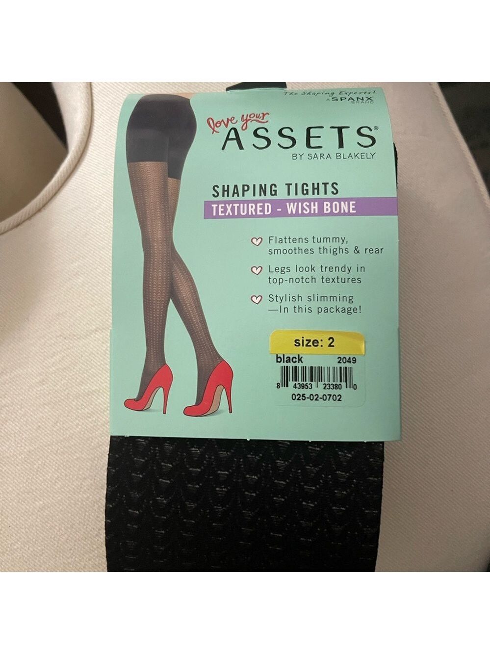 ASSETS by Sara Blakely Textured Shaping Tights - Wish Bone size 2 and 5 - Picture 4 of 6
